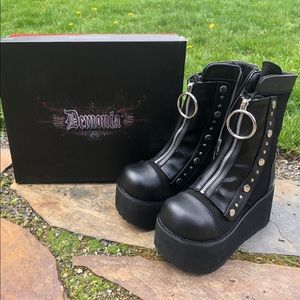 Dolls Kill Demonia Ready To Rumble Platform Boots